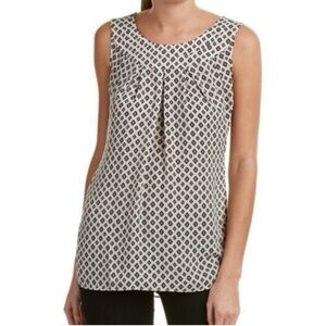 CAbi Cleo Sleeveless Geometric Blouse- Size S